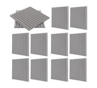 Junterone 12 Pack Self-Adhesive Acoustic Panels, Sound Proof Foam Panels, High Density Soundproofing Wall Panels for Home (Grey)