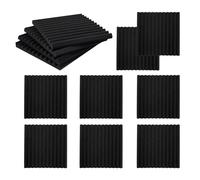 Junterone 12 Pack Self-Adhesive Acoustic Panels, Sound Proof Foam Panels, High Density Soundproofing Wall Panels for Home(Black)