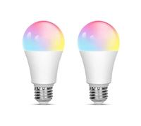 Junterone 2pcs Tuya Smart E27 Smart Bulb, Dimmable WiFi Bulb, Controlled RGBCW Energy Saving, Dimming and Color Adjustment 18W