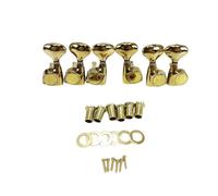 Junterone 6 Pcs Small Fish-Tail Button Sealed-Gear String Tuning Pegs Tuners Machine Heads for Acoustic Electric Guitar Gold