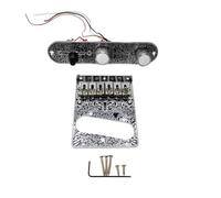 Junterone 6 String Roller Saddle Guitar Prewired Control Plate and Bridge Plate TL Electric Guitar Replacement Parts Silver