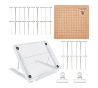 Junterone 7x7 Inch Macrame Panel and Metal Adjustable Bracket,Double Sided Mesh Macrame Project Panel for Braided Cord