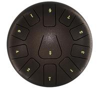 Junterone 8 Inch Steel Tongue Drum, 11 Note Tambourine with Drumsticks and Finger Picks for Meditations Tambourine Instrument H