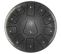 Junterone 8 Inch Steel Tongue Drum, 11 Note Tambourine with Drumsticks and Finger Picks for Meditations Tambourine Instrument C