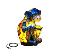 Junterone Animal Table Lamp, Monkey Bedside Lamp with USB Ports, Bedside Lamp for Living Room Bedroom