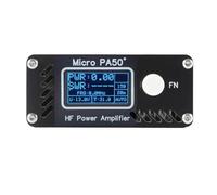 Junterone Black PA50+ (PA50 Plus) 50W 3.5MHz-28.5MHz 1.3Inch OLED Screen Intelligent Shortwave HF Power Amplifier Set SWR Meter Filter