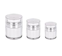 Junterone Cream Jar Vacuum Bottle,15/30/50Ml Airless Pump Jar Bottles Portable Lotion Dispenser,Makeup Creams Travel Container 3Pc