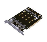 Junterone For M.2 NVME 2242 2260 2280 22110 SSD to PCIe 4.0 PCI Express4.0 Adapter Card Bifurcation 4-Bay Board Expansion Card,B