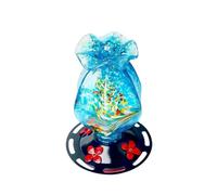 Junterone Garden Hummingbird Feeder for Outdoors 1 Pack, Hand Blown Glass Bundle Ocean Mermaid and Blue