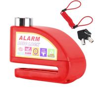 Junterone Motorbike Alarm Disc Brake Lock,Motorcycle Disc Lock with Reminder Cable and Carry Pouch for Bike, Moped, Motocross