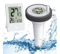Junterone Pool and Bath Water Thermometer White & Gray Plastic Indoor and Outdoor Thermometer