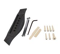 Junterone Portable 6-String Widen Groove Guitar Bridge with Bridge Pins Nut Saddle String Folk Acoustic Guitar Replacement Parts