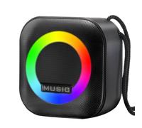 Junterone Portable Bluetooth Speaker RGB Colorful Light Waterproof Wireless Subwoofer Stereo Surround Travel Speaker