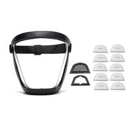 Junterone Protective Work Mask Full Protection Mask Transparent Dust Protection with 10 Filters Black