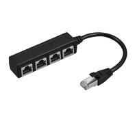 Junterone RJ45 Ethernet Splitter Network Cable Adapter 1 to 4 RJ45 LAN Ethernet Connector Adapter for Network Extension