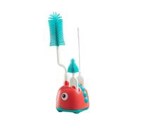 Junterone Silicone Bottle Brush Cleaning Brush Special Draining Rack for Newborn Baby Long Handle Rinse Nipple Cleaning Set B