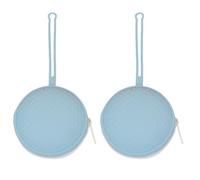 Junterone Storage Bag Portable Dustproof Baby Storage Silicone Bag with Lanyard Baby Storage Bag Blue