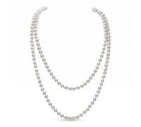 JunTiJian Long Pearl Necklace,Pearl Necklaces for Women 1920s Accessories,150cm Fake Pearls Necklace,Vintage Fancy Dress Jewellery String Bead Faux Long Choker for Gatsby Costume Sweater,Wedding