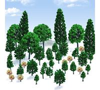 JUNUNDJING Pack of 50 Model Trees Miniature, Train Trees Railway Landscape Diorama Tree Architecture Trees, Pieces Model Trees for DIY Landscape, Mini Landscape Design