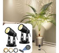 Junview 2-Pack LED Spot Lights Indoor 3000K-6000K Adjustable Up Light Floor Spotlight for Plants & Artwork with Auto On/Off Timer