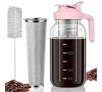 JunVpic Cold Brew Coffee Maker, 64 oz Glass Mason Jar Pitcher