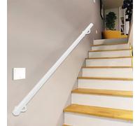 Junvstor Metal Stair Banister Handrail - 1m 2m 3m 3.5m 4.5m 5m 6m, Staircase Railing Wall Mounted Grab Bar for Step Corridor Lofts Kindergarten Outdoor Climb Handle(4ft/120cm)