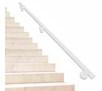 Junvstor White Handrails for Stairs Indoor Outdoor Safety Staircase Banister Rail Wall Mounted Support Step Baluster Handrail - 1m 2m 2.5m 3m 3.5m 4m Industrial Iron Grab Bar(16.4ft/500cm)