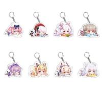 junweideyi 8Pcs Azur Lane Cute Game Acrylic Keychain Japanese Anime Cartoon Keychain (style 1)