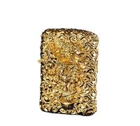 junweideyi Chinese Dragon Lighter 2024 Year of the Dragon Gifts，Replaceable for Zippo (Only Case), Compatible Insert Size 3.6cm * 1.2cm * 5cm (Golden)