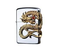 junweideyi Chinese Dragon Lighter 2024 Year of the Dragon Gifts，Replaceable for Zippo (Only Case), Compatible Insert Size 3.6cm * 1.2cm * 5cm (White)