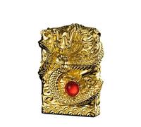 junweideyi Chinese Dragon Lighter 2024 Year of the Dragon Gifts，Replaceable for Zippo (Only Case), Compatible Insert Size 3.6cm * 1.2cm * 5cm (Golden)