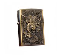 junweideyi Chinese Style Lighter 2025 New Year Gifts，Replaceable for Zippo (Only Case), Compatible Insert Size 3.6cm * 1.2cm * 5cm (Style 3)