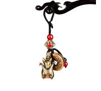 junweideyi Feng Shui Keychains,Zodiac Vintage Brass Money Bag Keychain Chinese Five Emperors Coins Car Key Rings Charm Pendant (Zodiac Rat)