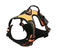 junweideyi No Pull Dog Harness Adjustable Reflective Oxford Easy Control Small Medium Large Dog Harness/Set (orange, L)