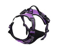 junweideyi No Pull Dog Harness Adjustable Reflective Oxford Easy Control Small Medium Large Dog Harness/Set (Purple, M)