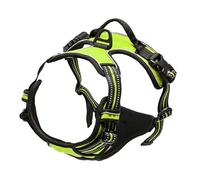 junweideyi No Pull Dog Harness Adjustable Reflective Oxford Easy Control Small Medium Large Dog Harness/Set (Green, S)