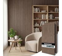 Junwisun 2pcs Wood Slat Acoustic Panels-47.2x23.6 inch Acoustical Wall Panels,Large Soundproof Panels,Self-Adhesive Sound proof Panels for Walls,Acoustic Treatment for Recording Studio&Ofice(Walnut)