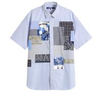 Junya Watanabe MAN Men's Patchwork Mix Short Sleeve Shirt White/Sax X Mix