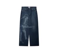 Junya Watanabe MAN x AC/DC-print straight-leg jeans - Blue M