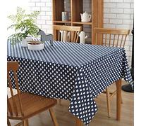 junyao Modern minimalist love cotton linen tablecloth dustproof coffee table cloth cloth cloth background four-color tablecloth navy blue heart 130 * 180