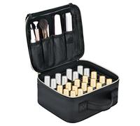 Junyaoxuan Nail Polish Storage Organizer,Portable Nail Polish Travel Storage Bag Holdsa variety of Bottles,DIY Partition Design,with Manicure Tools Storage Sections（Bag Only）