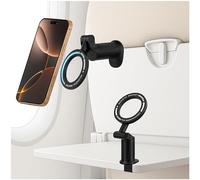Junyeseri 360° Magnetic 2 Pack Airplane Phone Holder Mount - Strong Clamp, Compatible with iPhone & All Smartphones