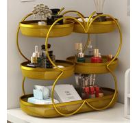 JUNYFFF 5-Tier Fruit Baskets, Decorative Countertop Fruit Basket Fruit Bowl Bread Basket Vegetable Rack for For Fruit, Vegetables, Snacks, Home, Kitchen Storage,Gold