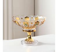 JUNYFFF Countertop Fruit Bowl Fruit Basket Crystal Glass Fruit Plate - Modern Creative Living Room Office Party Fruit Tray Bowl Stand,A