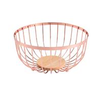 JUNYFFF Fruit Bowl, 25X12.5Cm Large Stainless Steel Fruit Bowl, Stainless Steel Fruit Basket, Durable,Rose gold