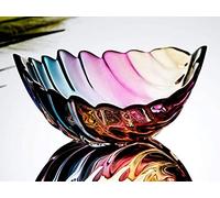 JUNYFFF Fruit Bowl Plate Basket Fashion Feather Colorful Crystal Glass Fruit Plate Modern Creative Living Room Office Party- 30Cmx20cm,B