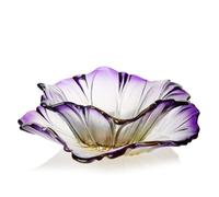 JUNYFFF Glass Fruit Holder Bowl Creative Fruit Bowls Kitchen Fruit Dish Bowl-Decorative Fruit Serving Plate Table Countertop Display Holder Basket for Candy,Fruit, 2Pcs,Purple