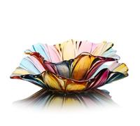 JUNYFFF Glass Fruit Holder Bowl Creative Fruit Bowls Kitchen Fruit Dish Bowl-Decorative Fruit Serving Plate Table Countertop Display Holder Basket for Candy,Fruit, 2Pcs,Color