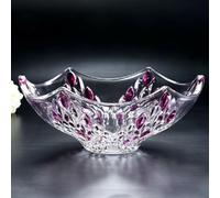 JUNYFFF Large Crystal Fruit Bowl, 24x10cm, Clear, Glass, Contemporary, Fruit Bowl, 3149373031