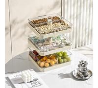 JUNYFFF Nut Platter 3 Tier Fruit Bowl Stylish Designed Fruit Basket Food Grade PET Super Durable Fruit Bowls